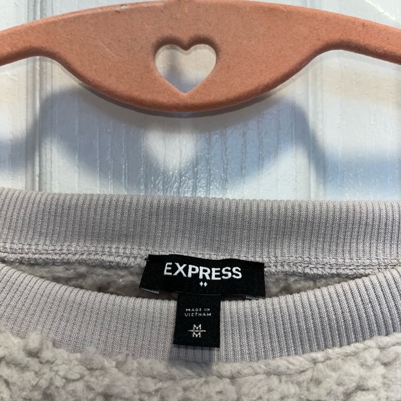 Fuzzy Crop Top Crew Neck - Picture 3 of 4